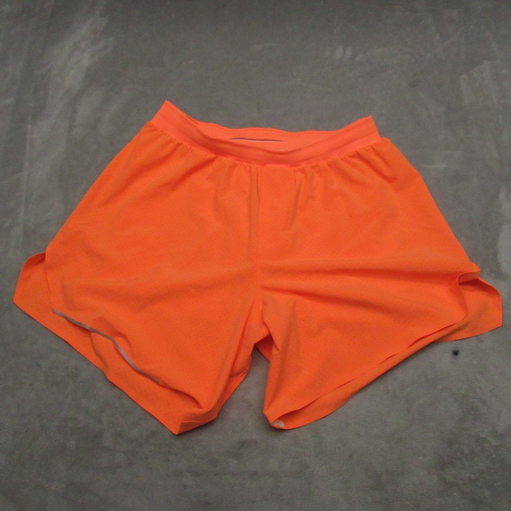 Lululemon‎ Athletic Shorts Men Small Orange Perforated Running Workout 26x5